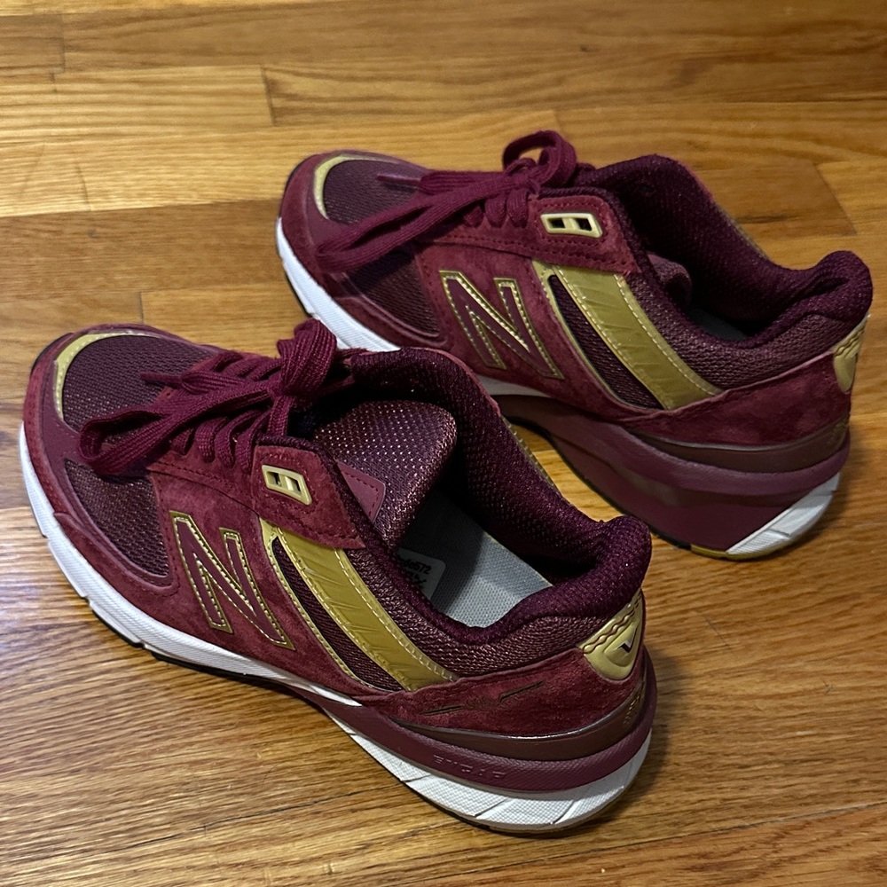 New Balance Women's Maroon and Gold Sneakers